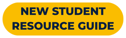 Gold button with blue text, "New Student Resource Guide"