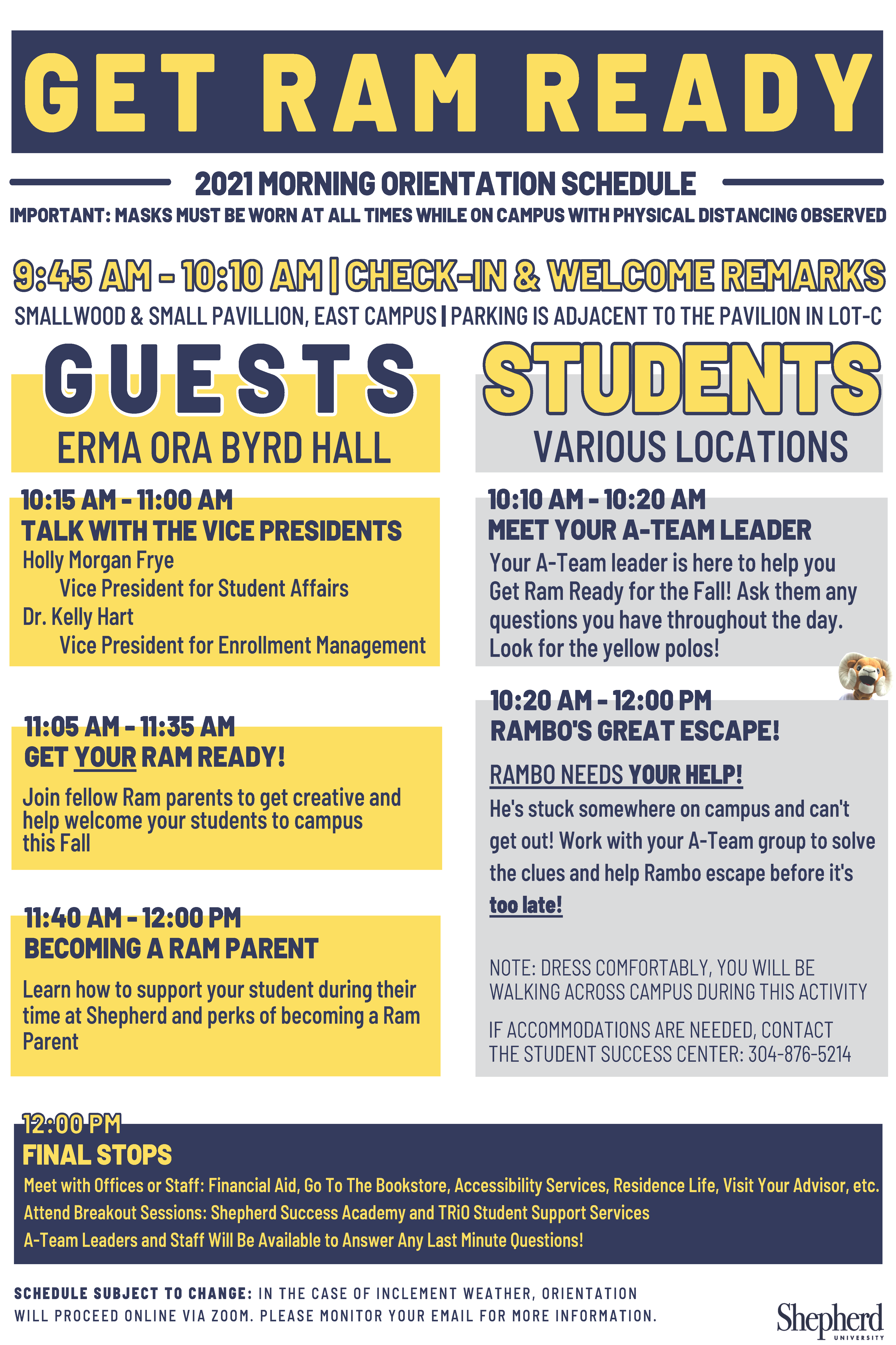 Shepherd University Orientation Get Ram Ready