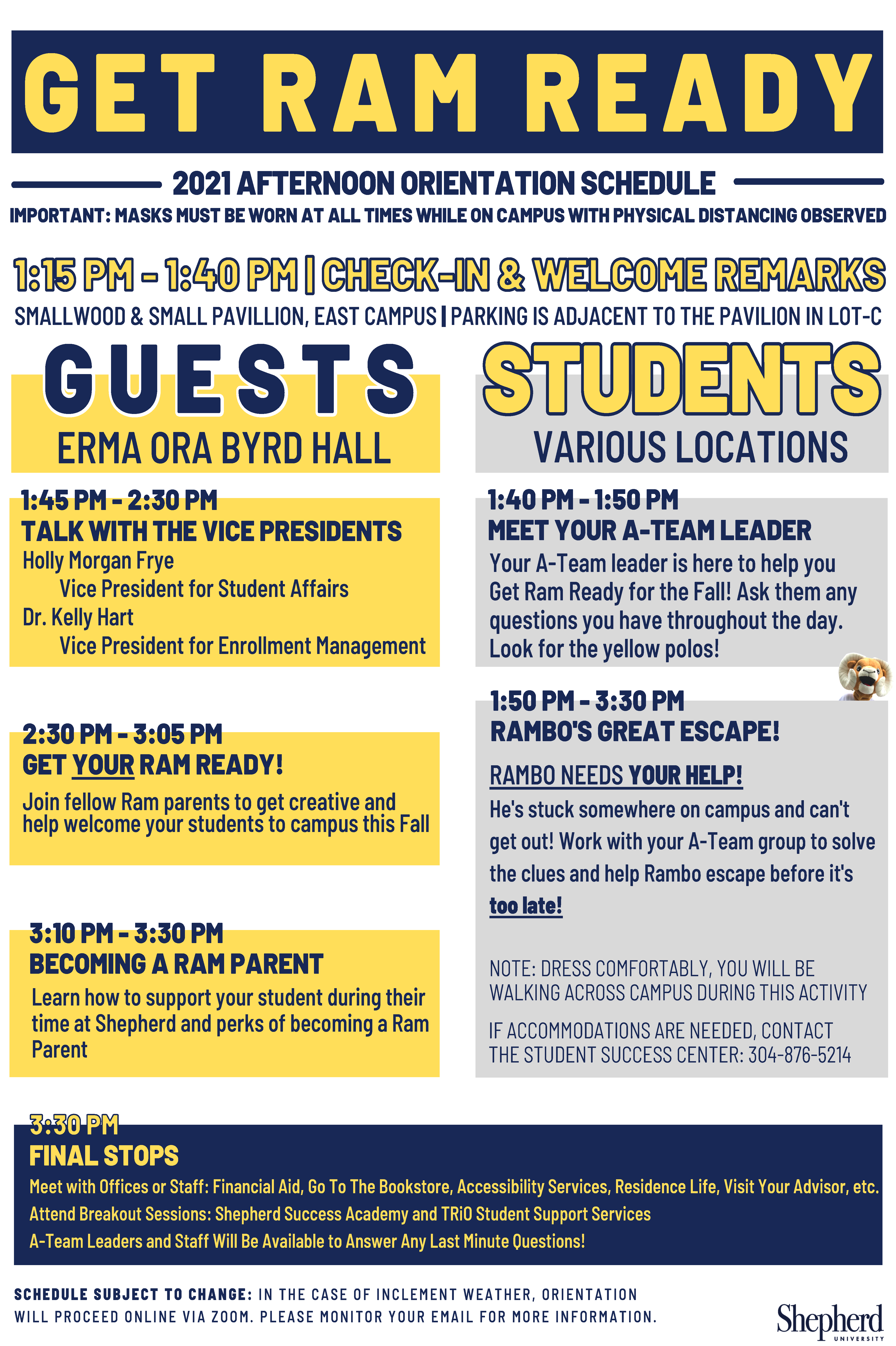 Shepherd University Orientation Get Ram Ready