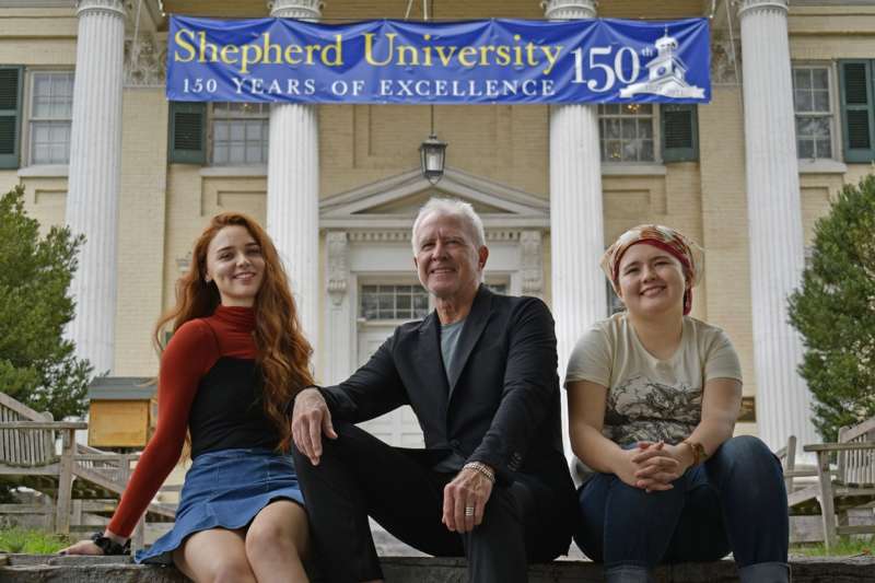Pictured (l. to r.) are Korinne Myers, Alan Gibson, and Meya Collings. Myers and Collings are music majors. Not pictured are scholarship recipients Damien Unger, Logan Hassler, and Jaime Day, all students in the D.N.P. program.