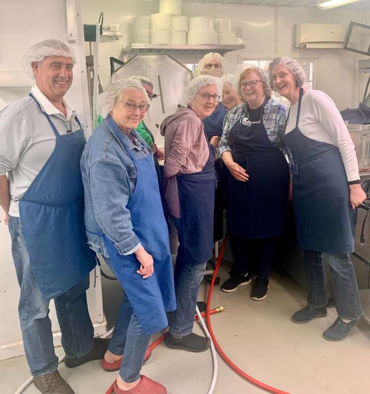 Lifelong Learning students attended a cheese making class at a cheese cave