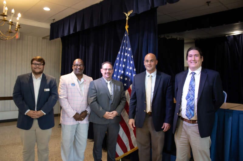 (Left to right) SGA President Paul Teter, Osmund Anderson, Delegate Wayne Clark, Joe Funkhouser, Troy Miller