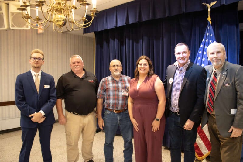 (Left to right) SGA Vice President Jackson Heath, Mike Mood, David Tabb, Natalie Grantham Friend, James Walch, Jack Hefestay