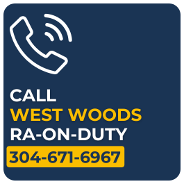 Button to Call West Woods RA on Duty (304-671-6967)
