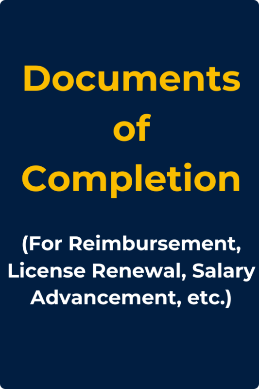 EDPD Documents of Completion Button