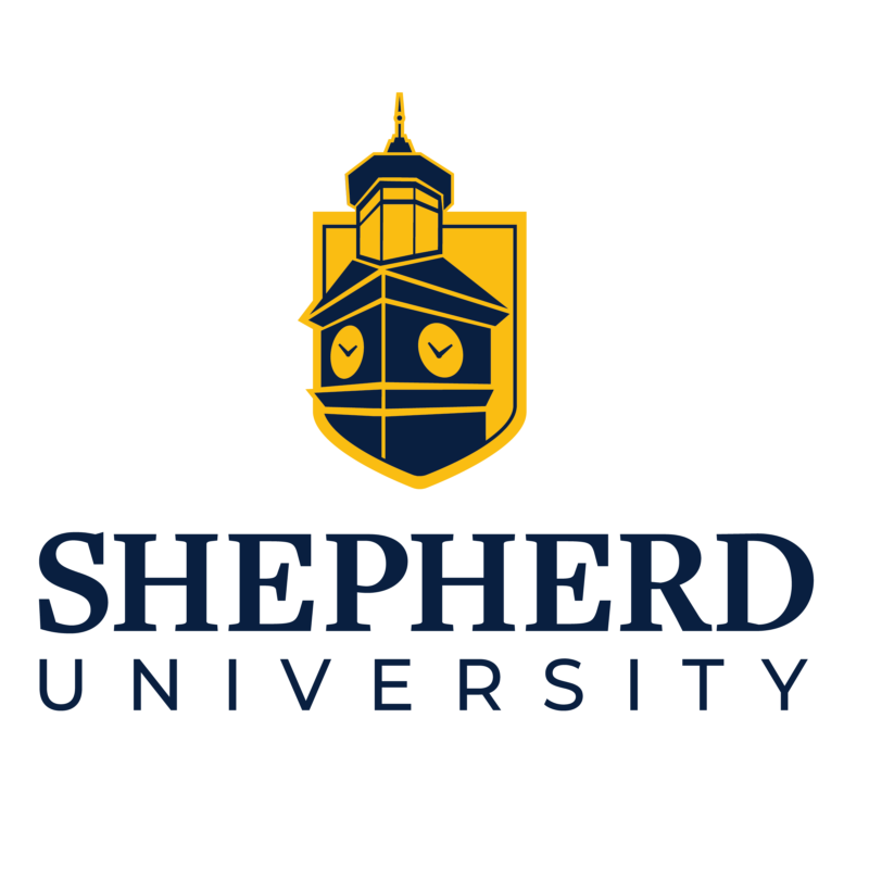 Shepherd University vertical 2 color logo